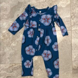 Tea Collection Blue Floral Kids One Piece